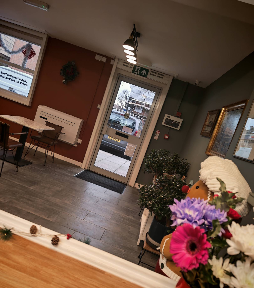The entrance to the cafe
